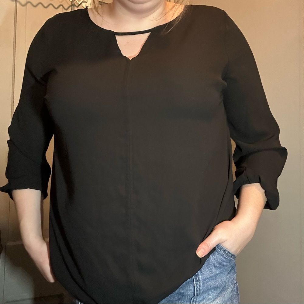 Elegant Black blouse Women's Top 0X